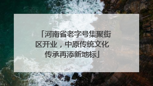 河南省老字号集聚街区开业，中原传统文化传承再添新地标